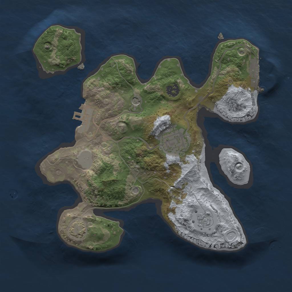 Rust Map: Procedural Map, Size: 2250, Seed: 20234, 9 Monuments