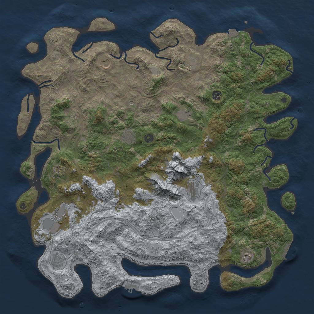 Rust Map: Procedural Map, Size: 5000, Seed: 457583752, 19 Monuments