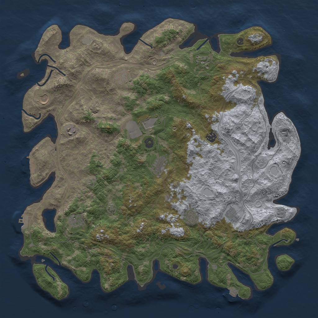 Rust Map: Procedural Map, Size: 4800, Seed: 352136633, 19 Monuments