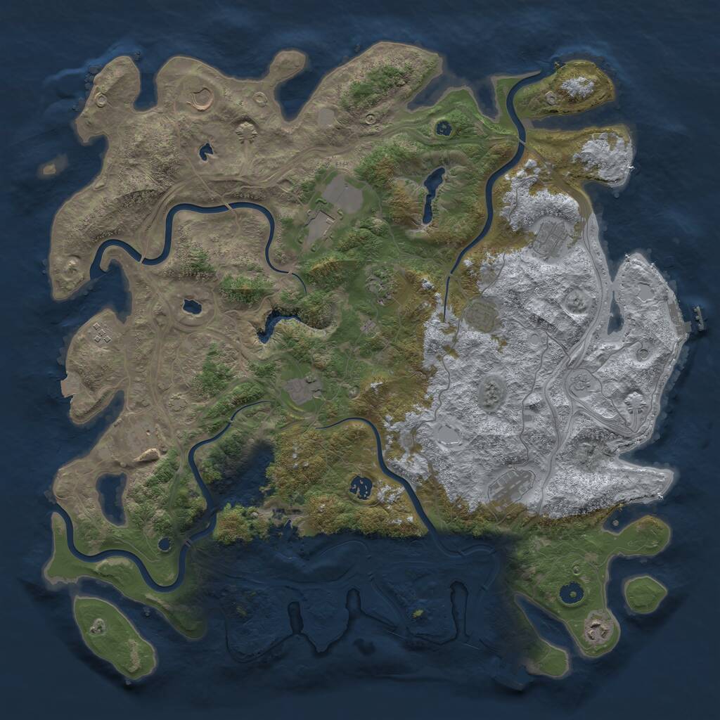 Rust Map: Procedural Map, Size: 4800, Seed: 352136633, 17 Monuments