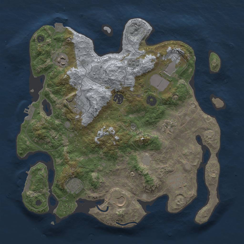Rust Map: Procedural Map, Size: 3500, Seed: 5647345, 17 Monuments