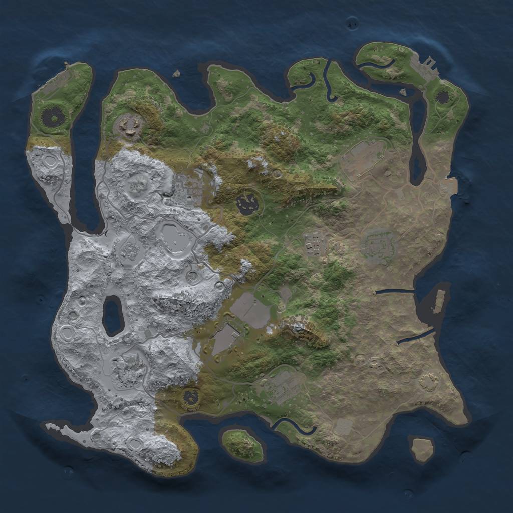 Rust Map: Procedural Map, Size: 3500, Seed: 1512970652, 17 Monuments