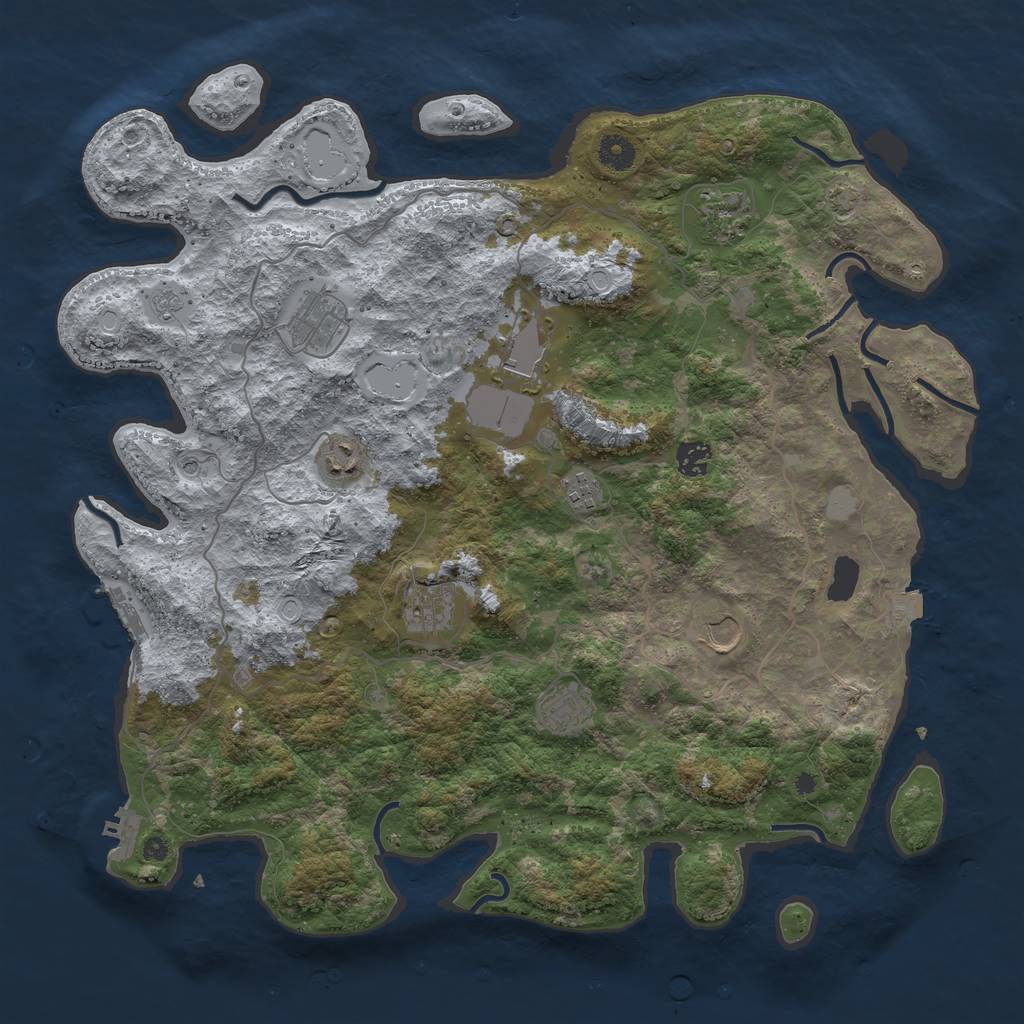 Rust Map: Procedural Map, Size: 4200, Seed: 19791016, 17 Monuments
