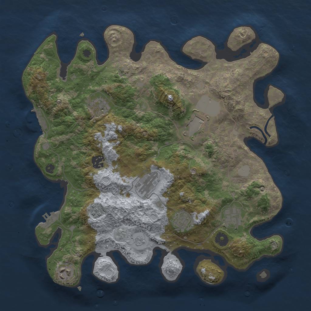 Rust Map: Procedural Map, Size: 3500, Seed: 637193442, 15 Monuments