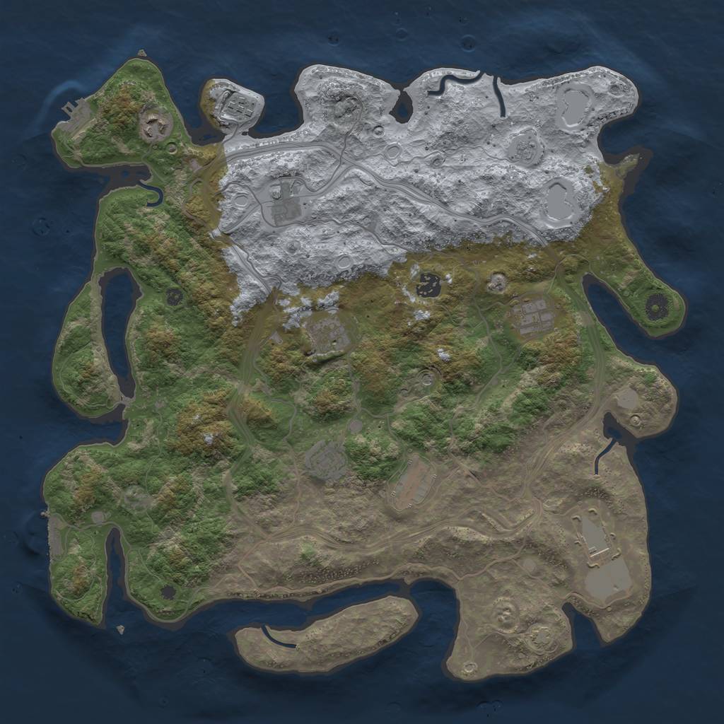 Rust Map: Procedural Map, Size: 4250, Seed: 133454539, 17 Monuments