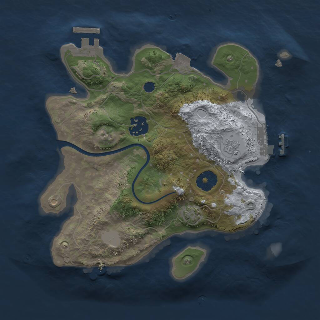 Rust Map: Procedural Map, Size: 2400, Seed: 5843671, 6 Monuments