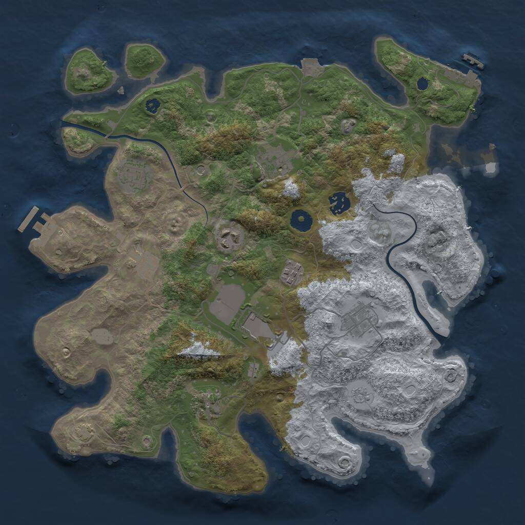 Rust Map: Procedural Map, Size: 3600, Seed: 37177921, 15 Monuments