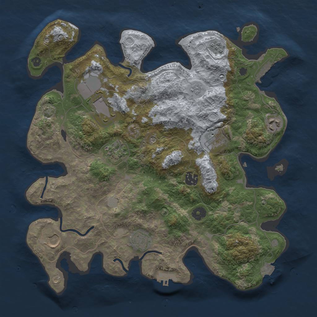 Rust Map: Procedural Map, Size: 3500, Seed: 56342, 16 Monuments