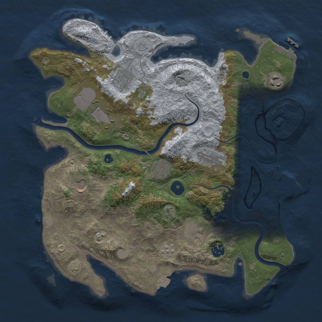 Rust Map: Procedural Map, Size: 3650, Seed: 14847630, 15 Monuments