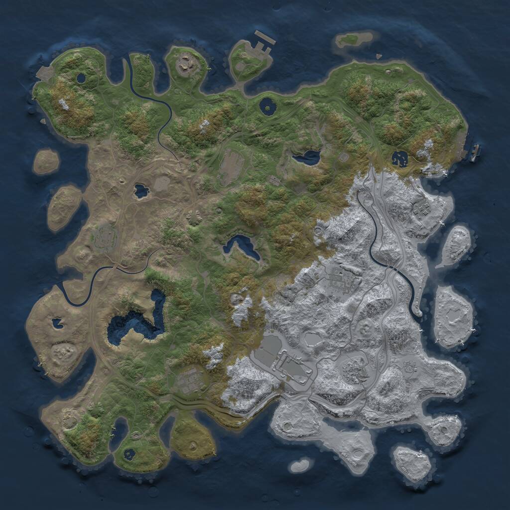 Rust Map: Procedural Map, Size: 4500, Seed: 1003138706, 15 Monuments