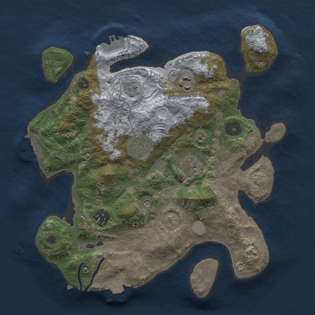 Rust Map: Procedural Map, Size: 3000, Seed: 28711, 12 Monuments