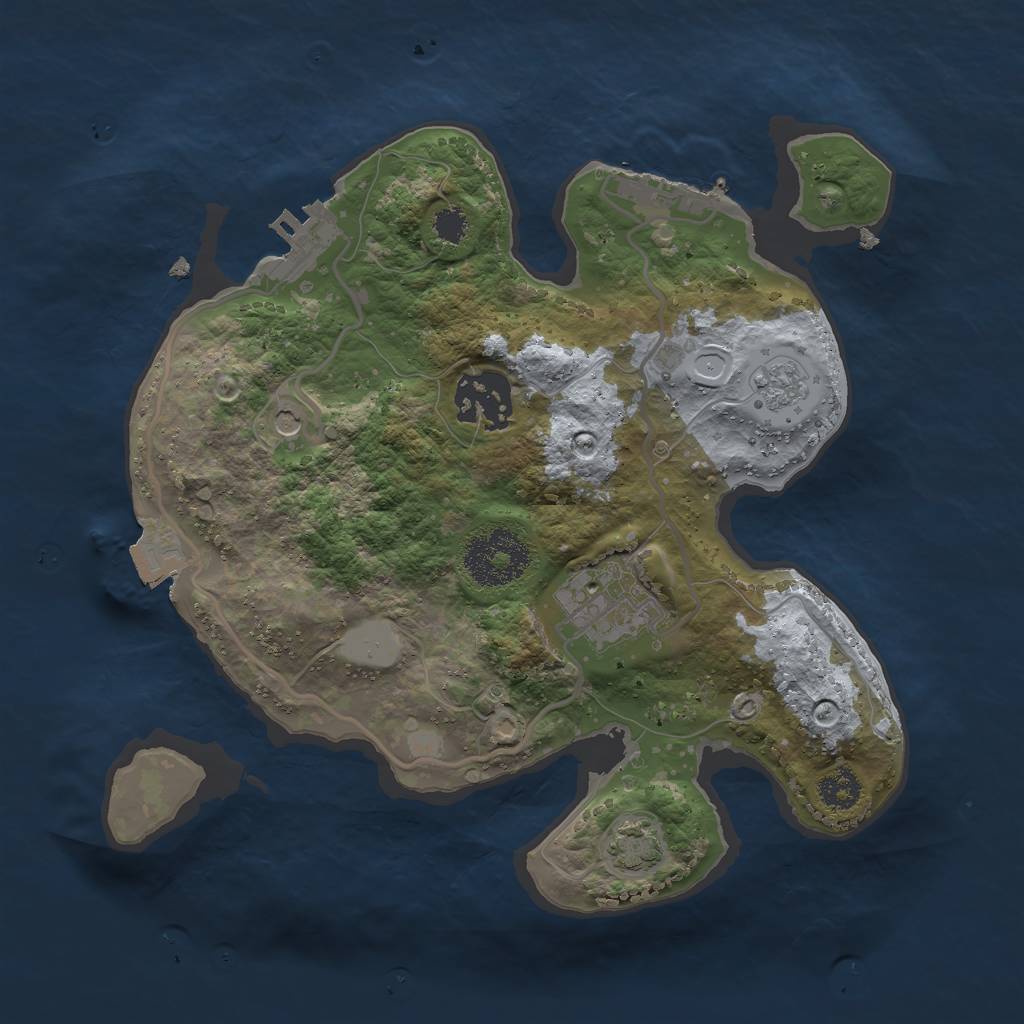 Rust Map: Procedural Map, Size: 2500, Seed: 310438094, 10 Monuments