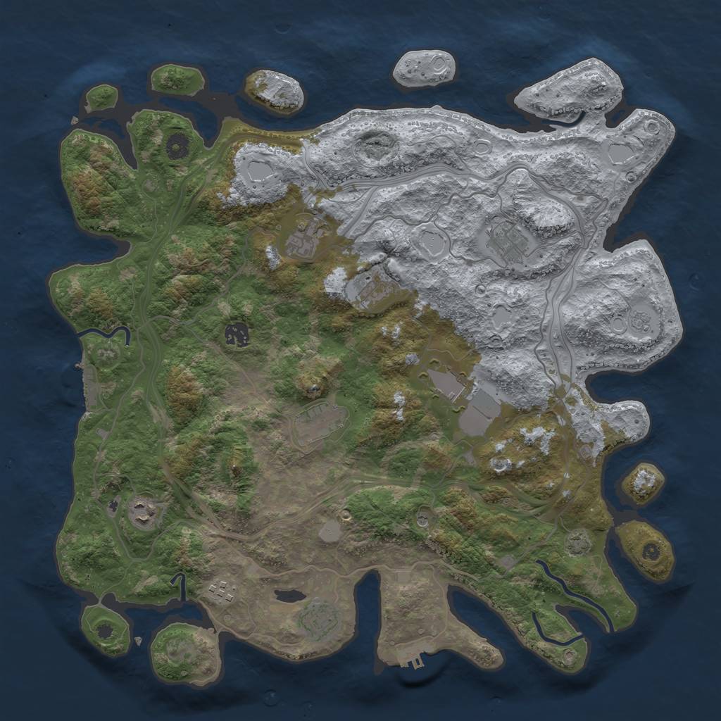 Rust Map: Procedural Map, Size: 4250, Seed: 69047909, 17 Monuments