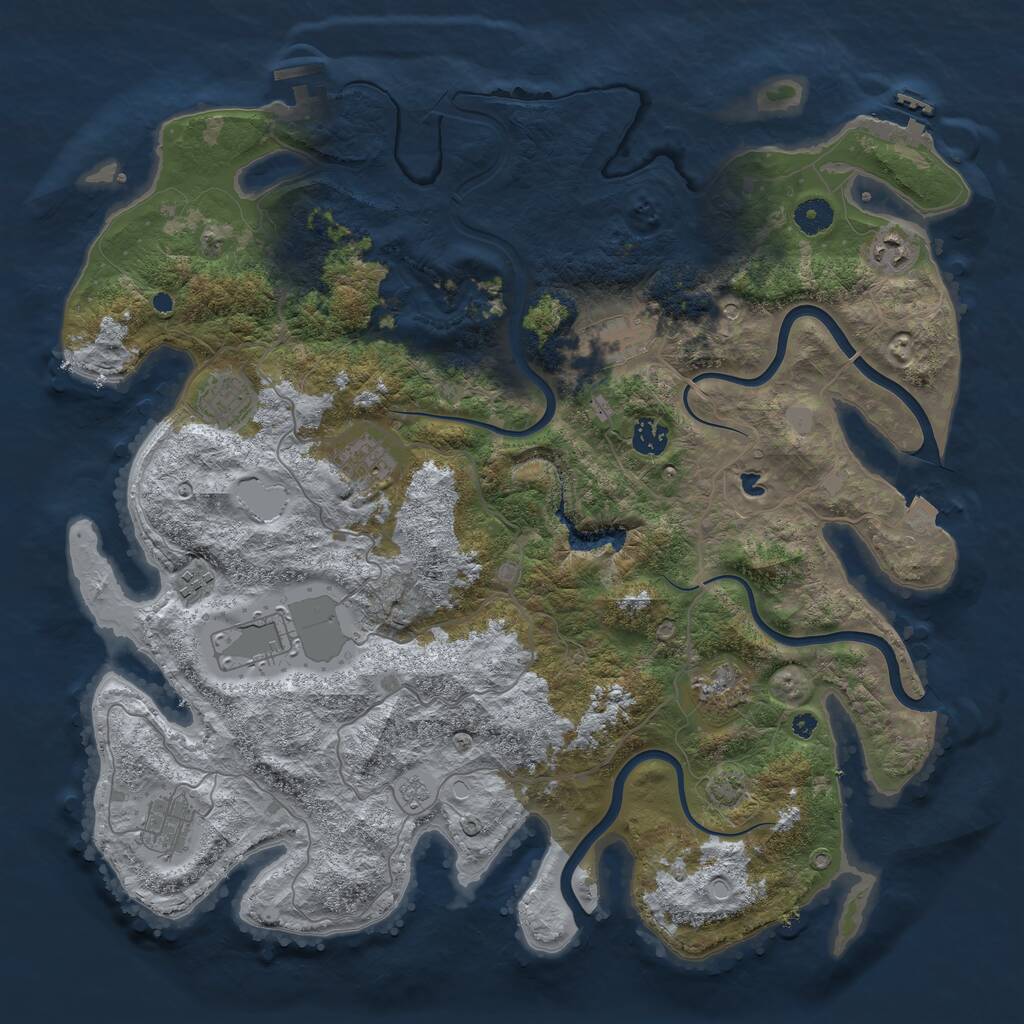 Rust Map: Procedural Map, Size: 4200, Seed: 37383992, 15 Monuments