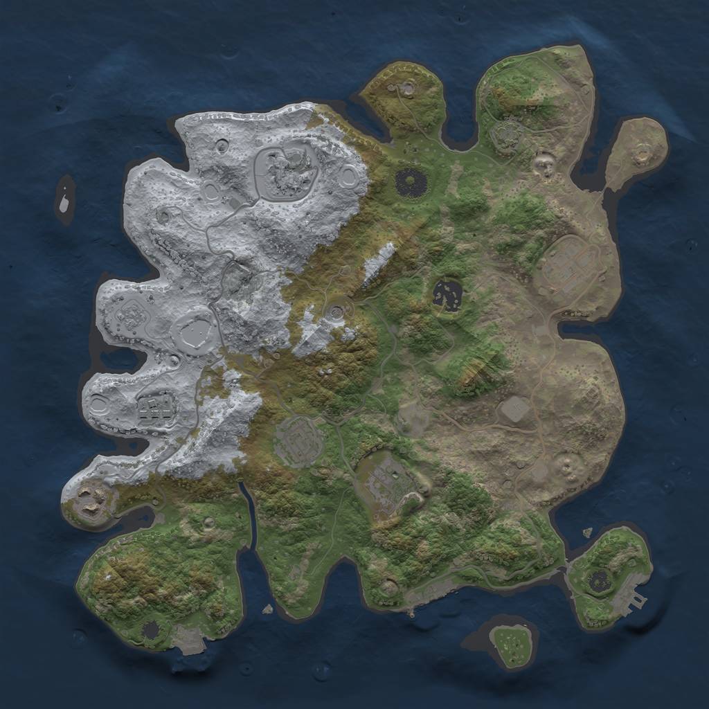 Rust Map: Procedural Map, Size: 3400, Seed: 15388210, 15 Monuments