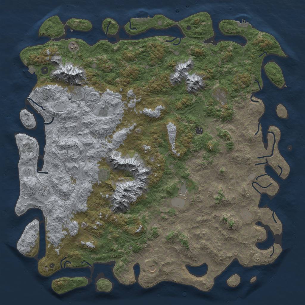 Rust Map: Procedural Map, Size: 6000, Seed: 345874572, 19 Monuments
