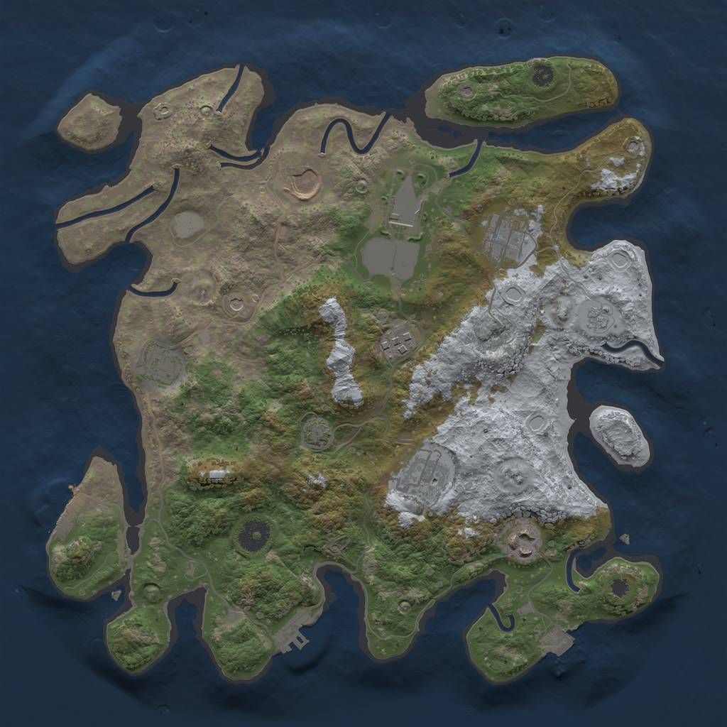 Rust Map: Procedural Map, Size: 3500, Seed: 386931157, 15 Monuments