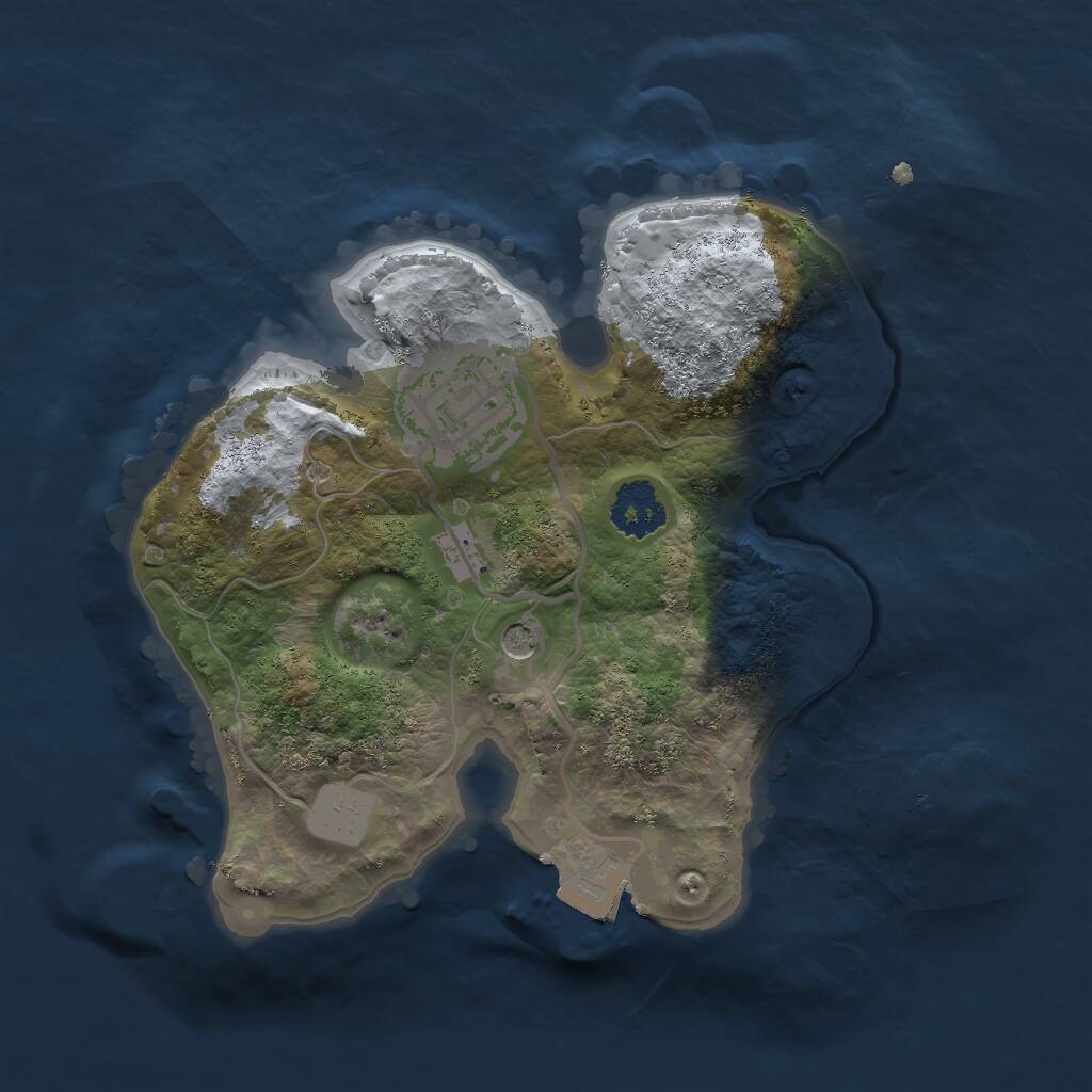 Rust Map: Procedural Map, Size: 2000, Seed: 279230439, 3 Monuments