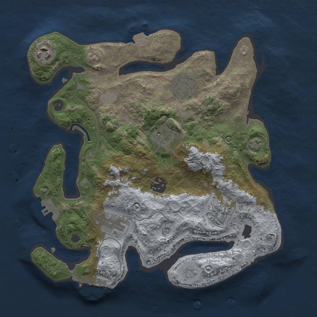 Rust Map: Procedural Map, Size: 3000, Seed: 6340519, 14 Monuments