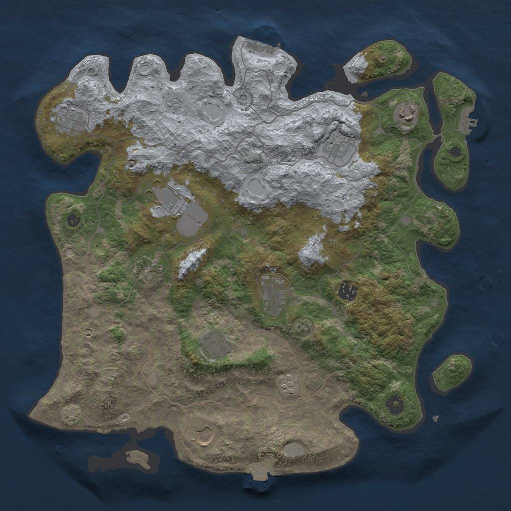 Rust Map: Procedural Map, Size: 4000, Seed: 1968001048, 18 Monuments