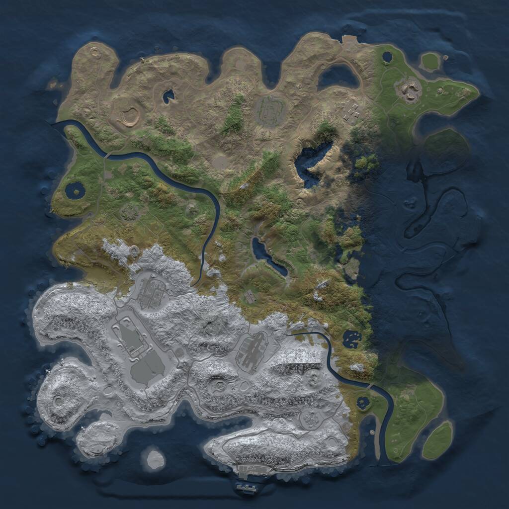 Rust Map: Procedural Map, Size: 4000, Seed: 86531, 15 Monuments