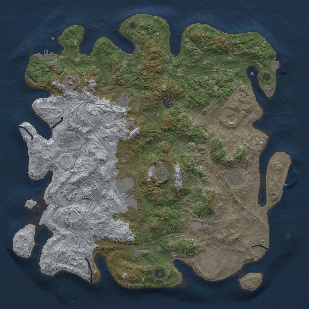 Rust Map: Procedural Map, Size: 4500, Seed: 2031382186, 19 Monuments