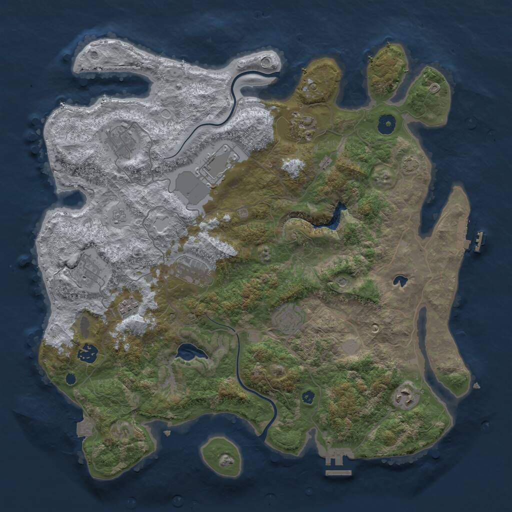 Rust Map: Procedural Map, Size: 4000, Seed: 1887936560, 15 Monuments