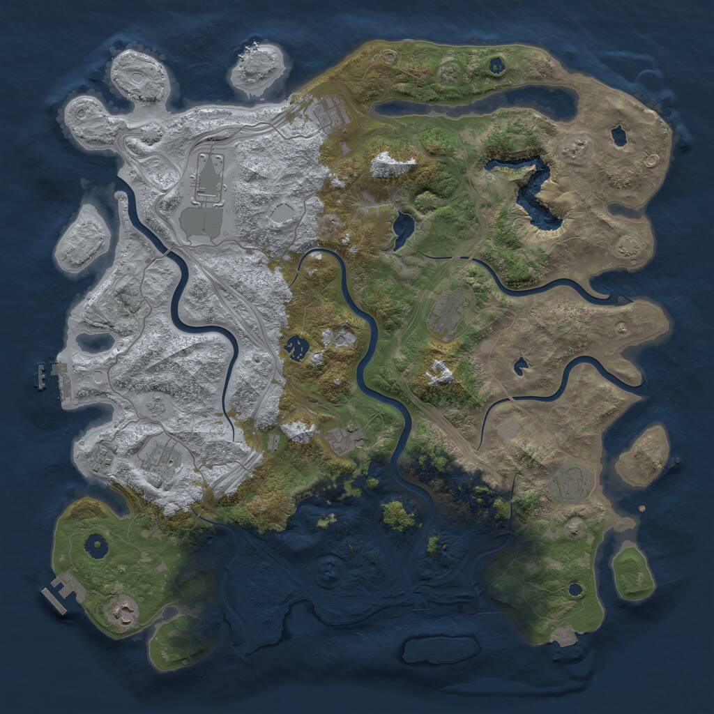 Rust Map: Procedural Map, Size: 4500, Seed: 1749320735, 15 Monuments
