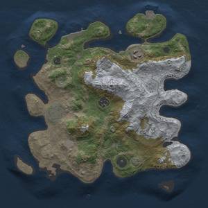 Thumbnail Rust Map: Procedural Map, Size: 3000, Seed: 18208, 12 Monuments
