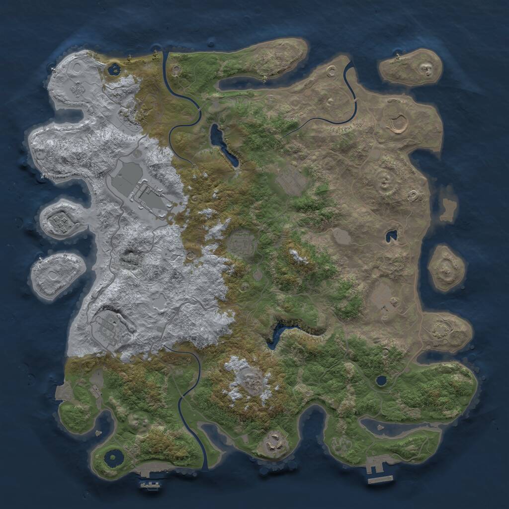 Rust Map: Procedural Map, Size: 4100, Seed: 62528, 15 Monuments