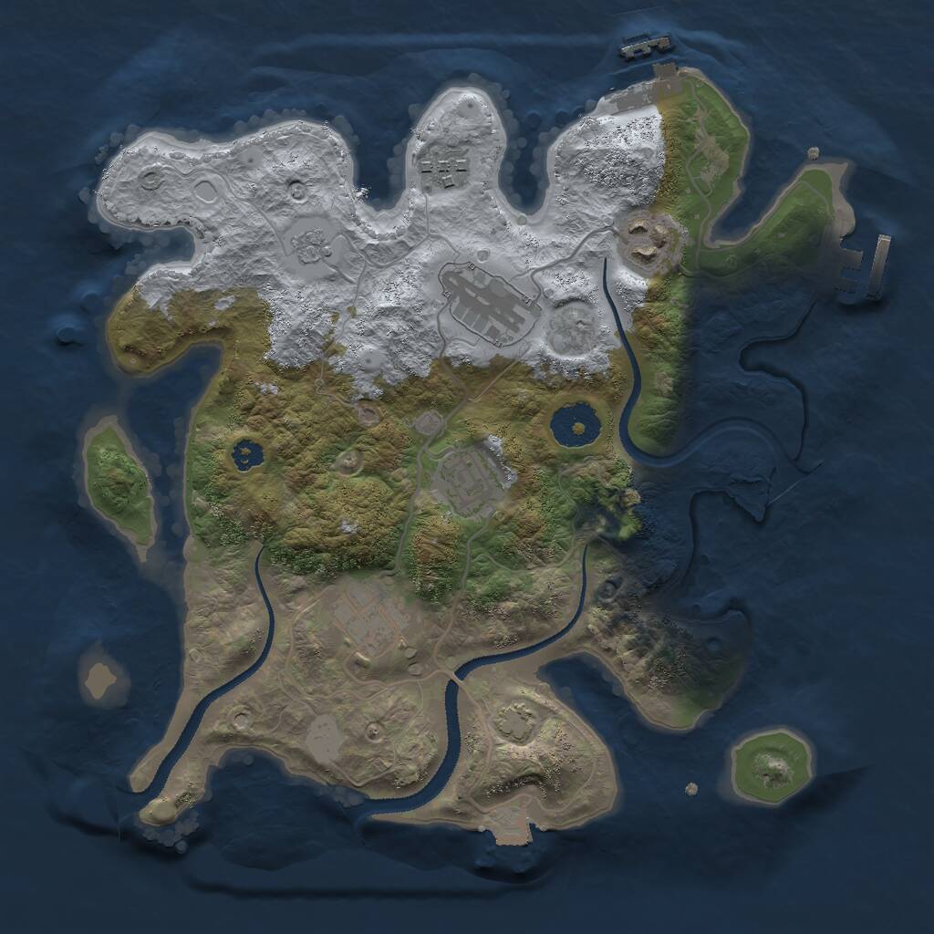 Rust Map: Procedural Map, Size: 3000, Seed: 918107324, 10 Monuments