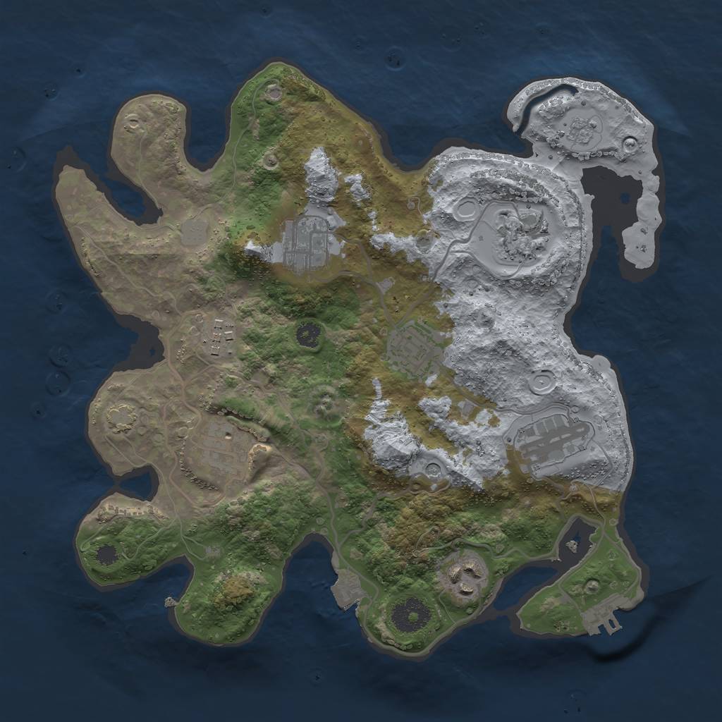 Rust Map: Procedural Map, Size: 3000, Seed: 1482096312, 14 Monuments