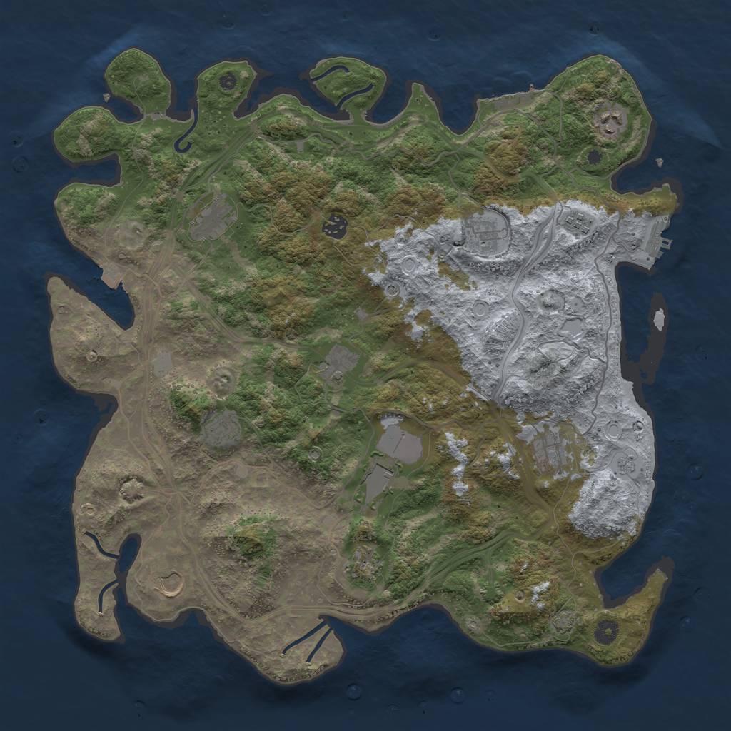 Rust Map: Procedural Map, Size: 4400, Seed: 82784976, 19 Monuments