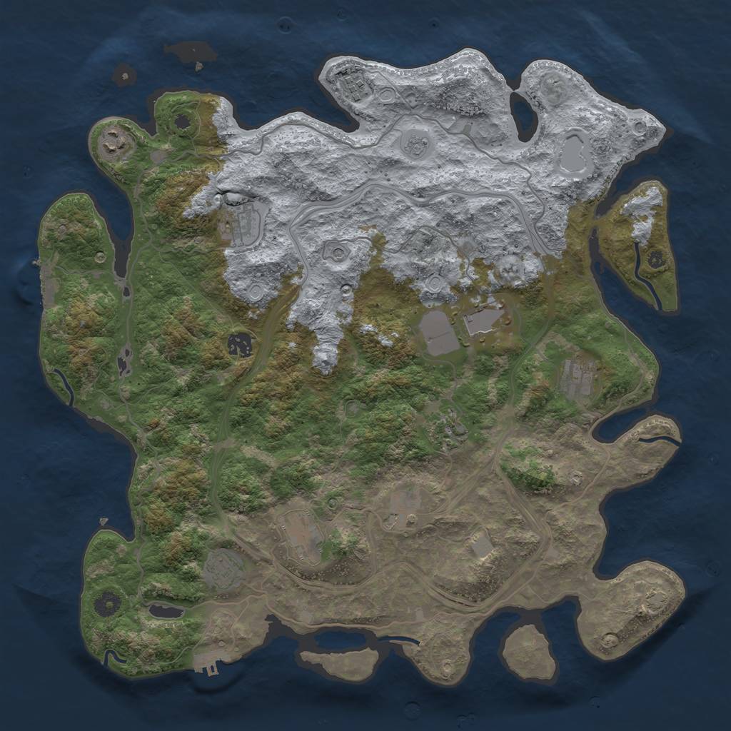Rust Map: Procedural Map, Size: 4250, Seed: 868144497, 18 Monuments