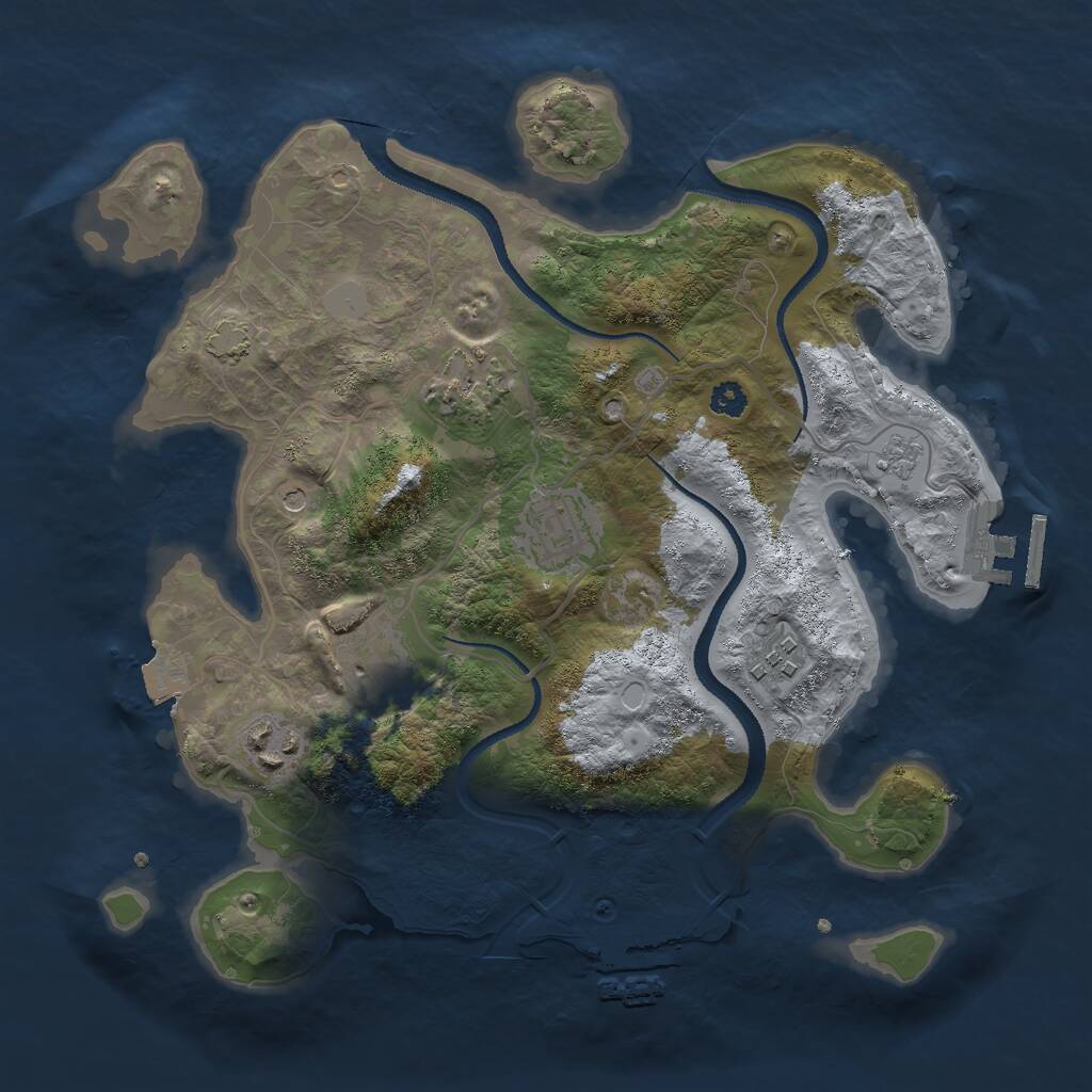 Rust Map: Procedural Map, Size: 3000, Seed: 10163, 11 Monuments