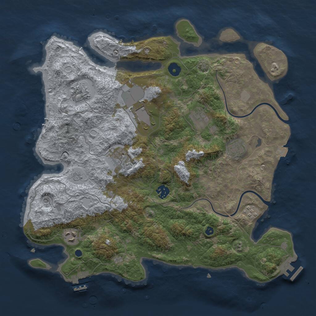 Rust Map: Procedural Map, Size: 3700, Seed: 29163402, 14 Monuments