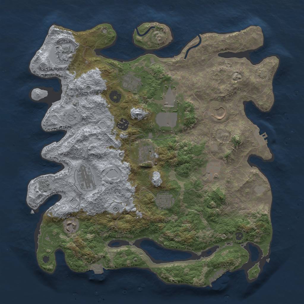 Rust Map: Procedural Map, Size: 3800, Seed: 246146095, 19 Monuments
