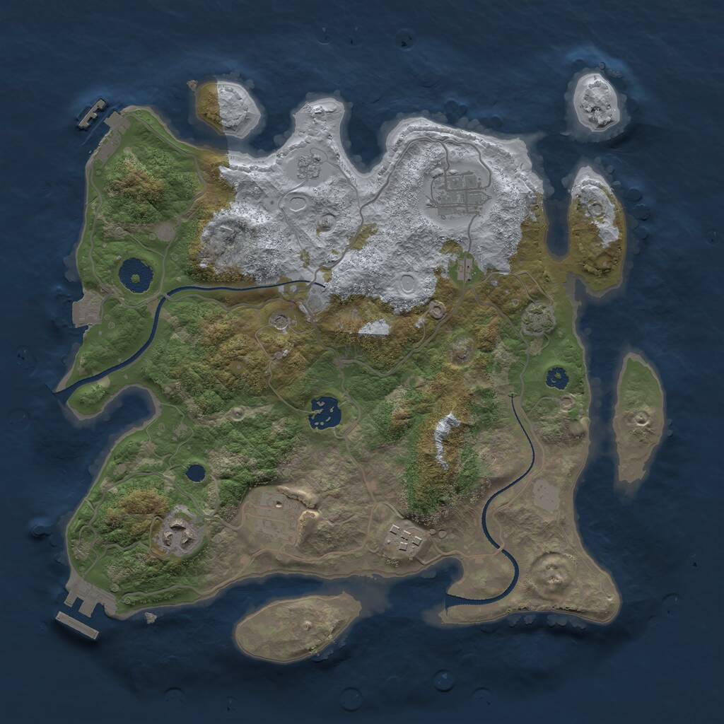 Rust Map: Procedural Map, Size: 3250, Seed: 26942, 11 Monuments
