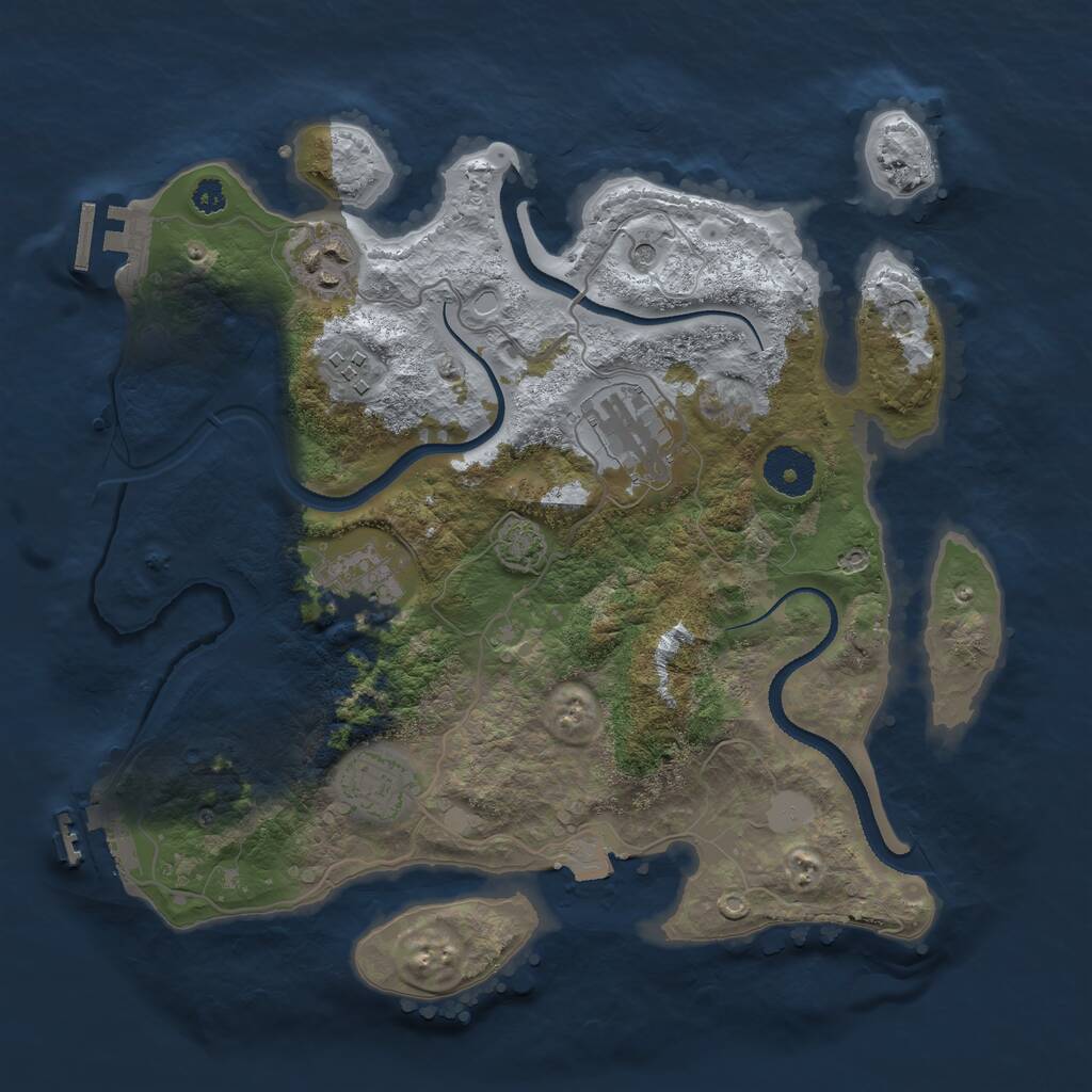 Rust Map: Procedural Map, Size: 3250, Seed: 26942, 10 Monuments