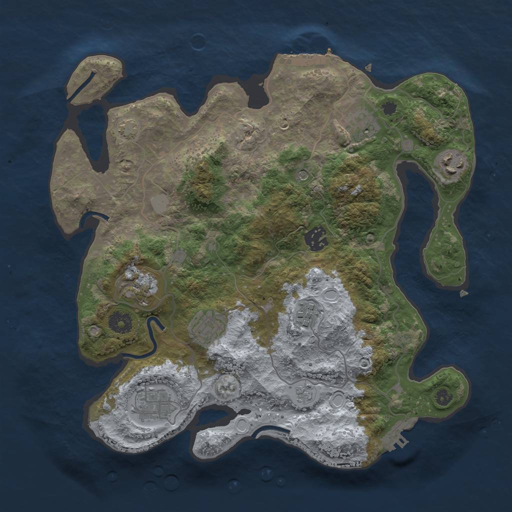 Rust Map: Procedural Map, Size: 3250, Seed: 13654, 15 Monuments
