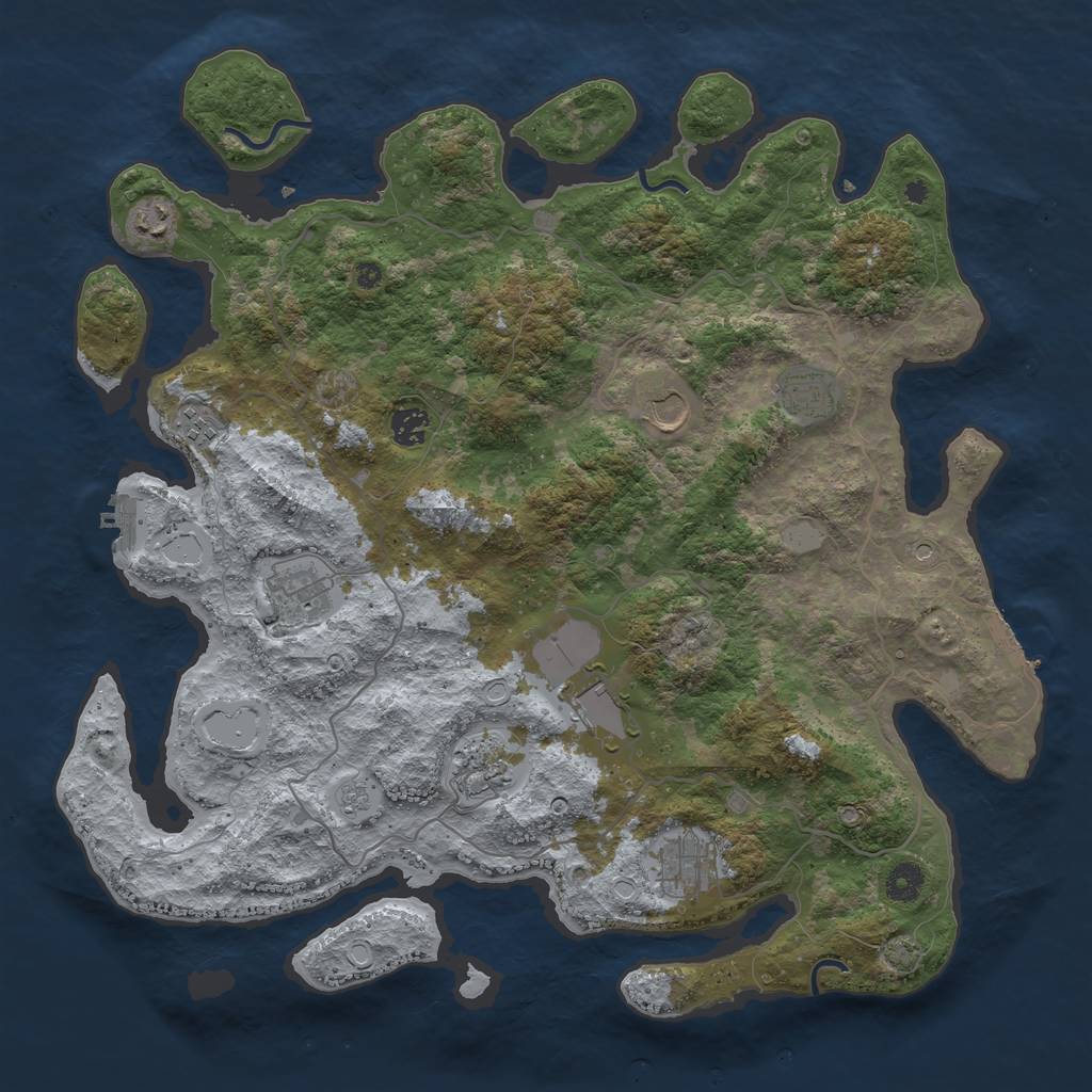 Rust Map: Procedural Map, Size: 4200, Seed: 1568, 17 Monuments