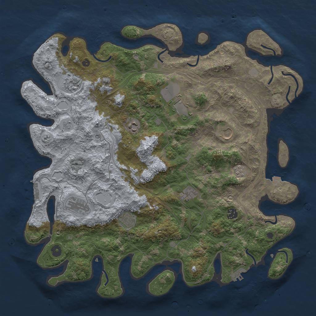 Rust Map: Procedural Map, Size: 4250, Seed: 18824, 17 Monuments
