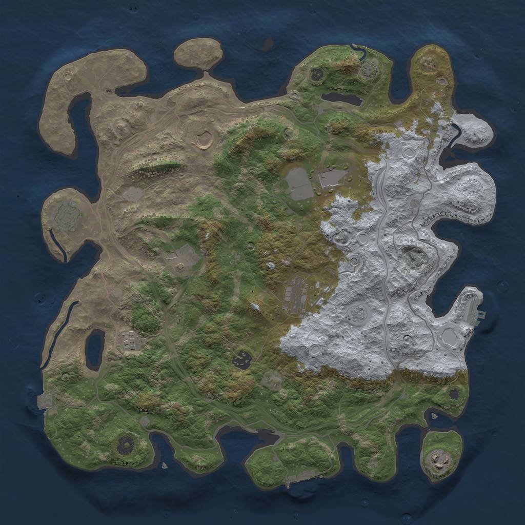 Rust Map: Procedural Map, Size: 4250, Seed: 1024512256, 16 Monuments