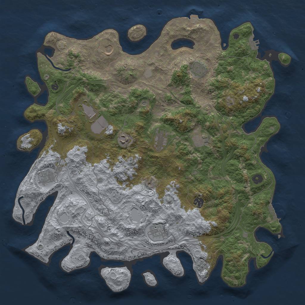 Rust Map: Procedural Map, Size: 4500, Seed: 336365780, 18 Monuments