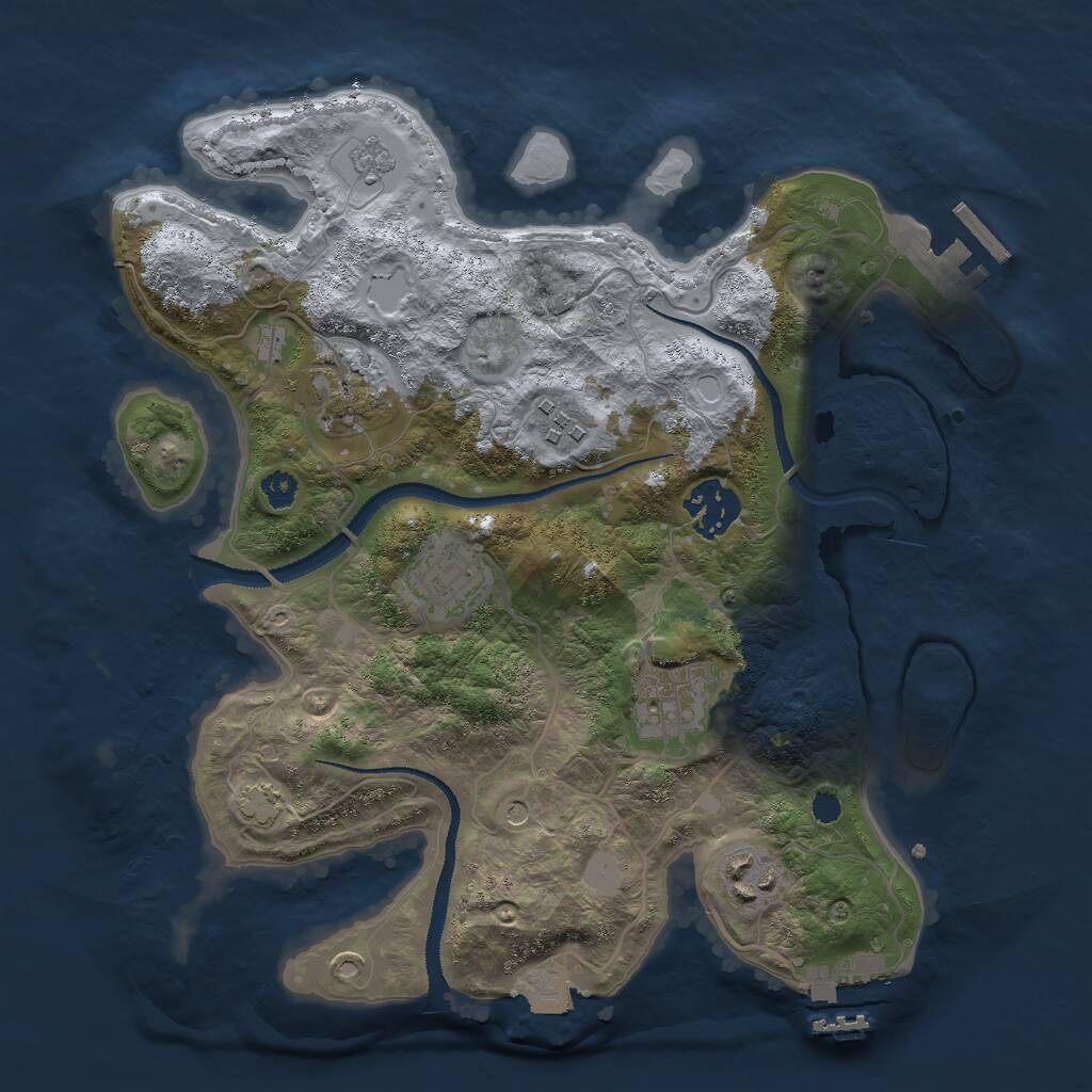 Rust Map: Procedural Map, Size: 3000, Seed: 999339004, 12 Monuments