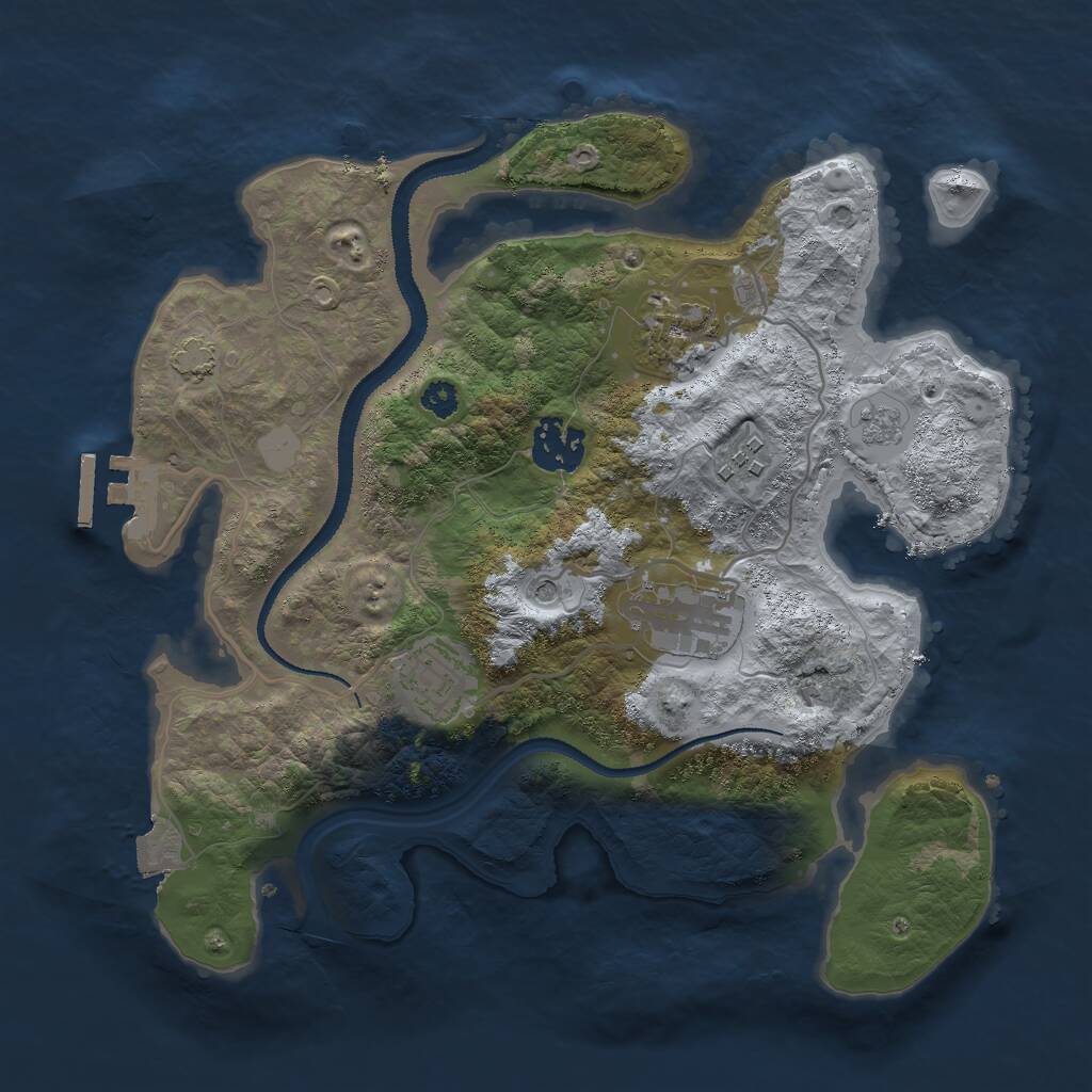 Rust Map: Procedural Map, Size: 3000, Seed: 668462712, 10 Monuments