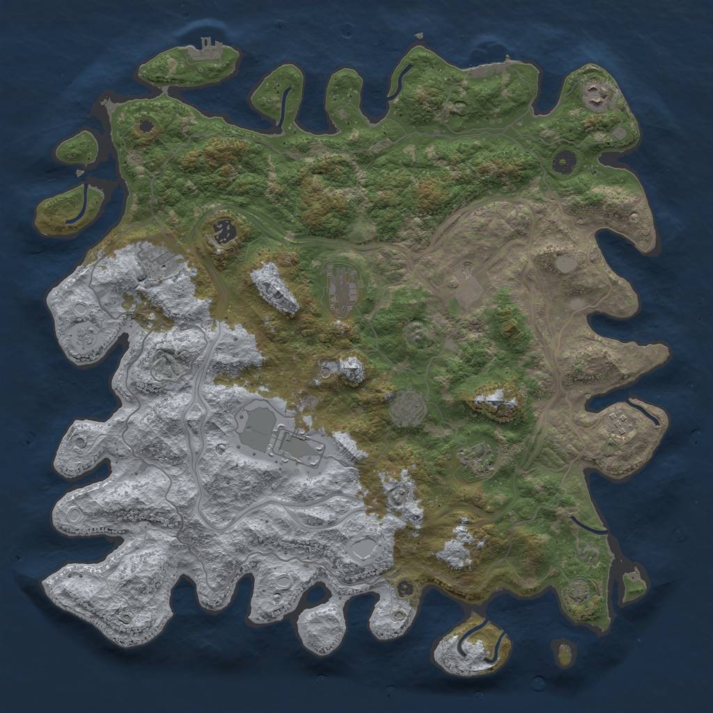 Rust Map: Procedural Map, Size: 4500, Seed: 19027, 17 Monuments