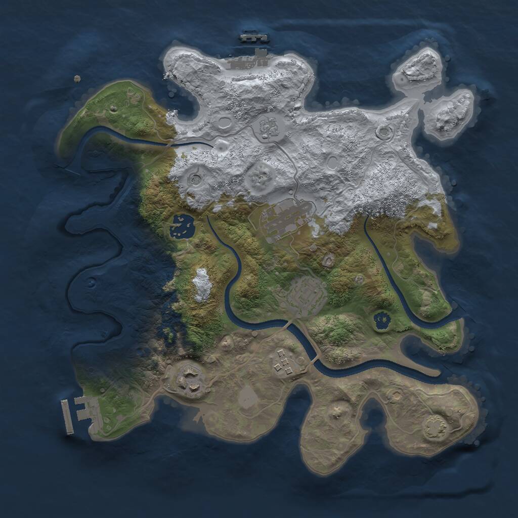 Rust Map: Procedural Map, Size: 3000, Seed: 12090, 11 Monuments