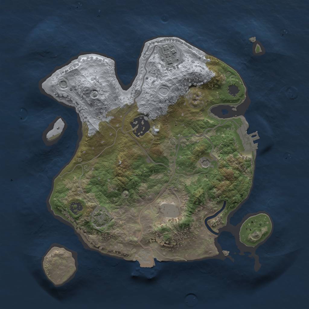 Rust Map: Procedural Map, Size: 2400, Seed: 89035878, 8 Monuments