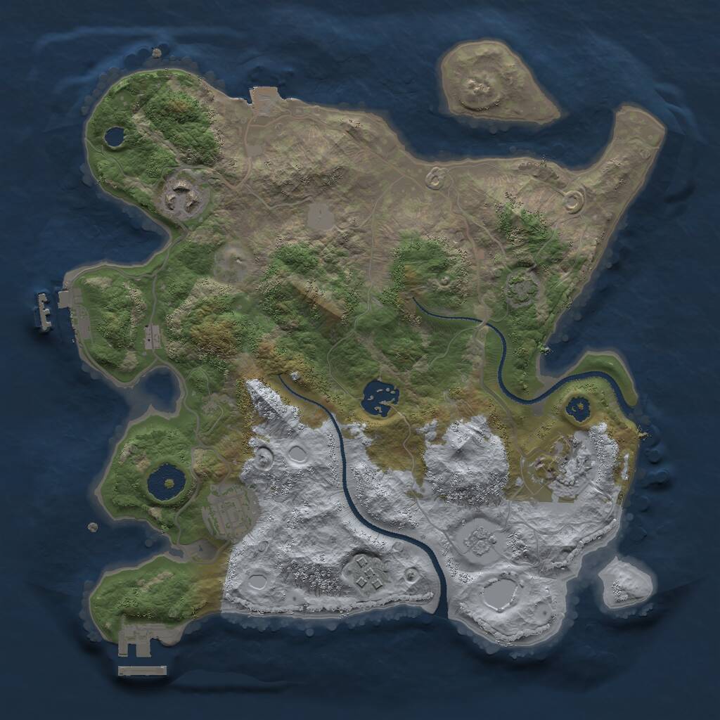 Rust Map: Procedural Map, Size: 3000, Seed: 74550883, 10 Monuments